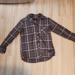 Womans Troll Company Plaid Brown Shirt